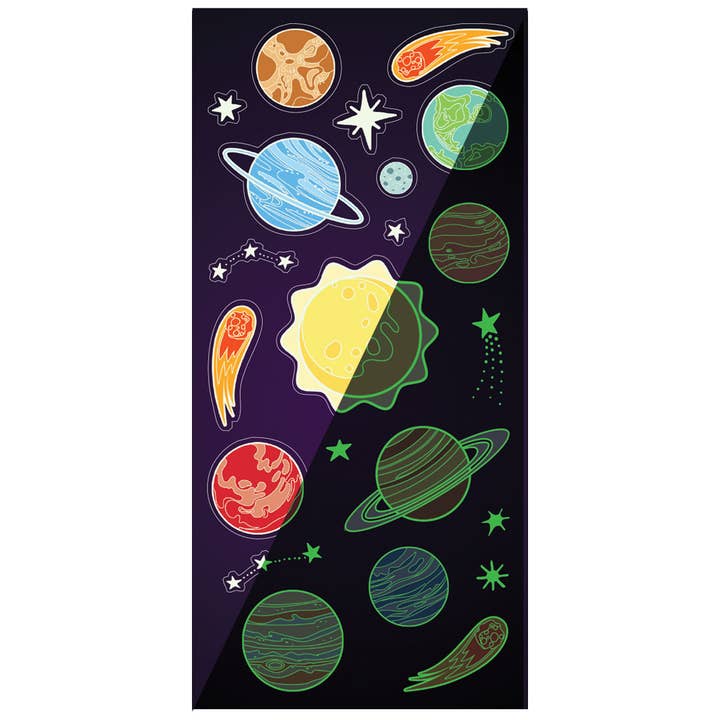 Paper House Productions - Venta al por mayor Pegatinas - Niños y bebés - Pegatinas que brillan en la oscuridad - Planetas del Sistema Solar