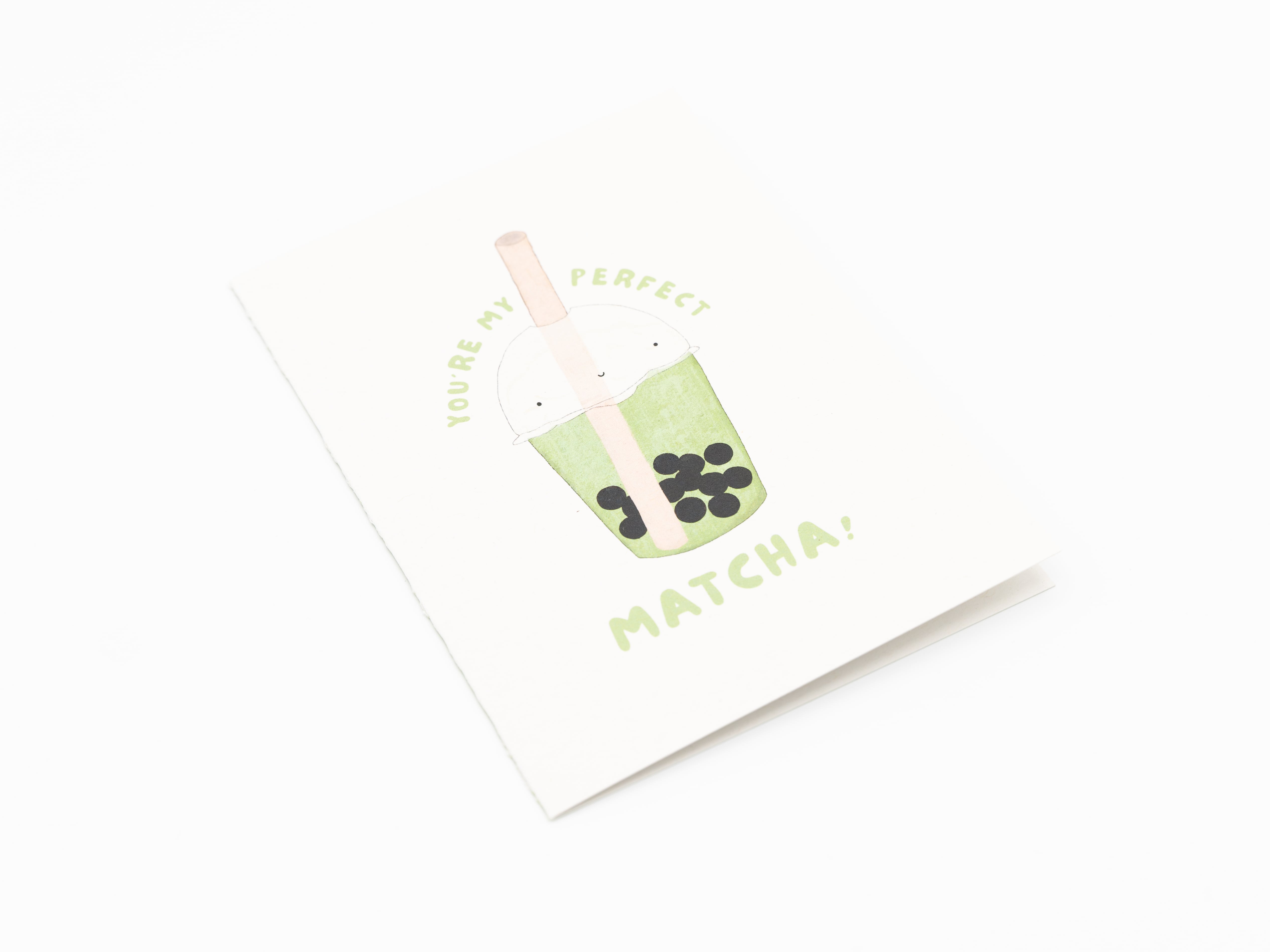 reisundpapier - Wholesale Valentine's Day Card - Bubble Tea Boba Greeting Card "You're my perfect Matcha"3