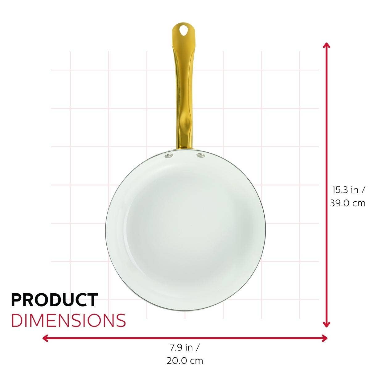 WHITE GOLD GOLDEN ELEGANCE 8-INCH CERAMIC NONSTICK FRY PAN for wholesale on Faire8