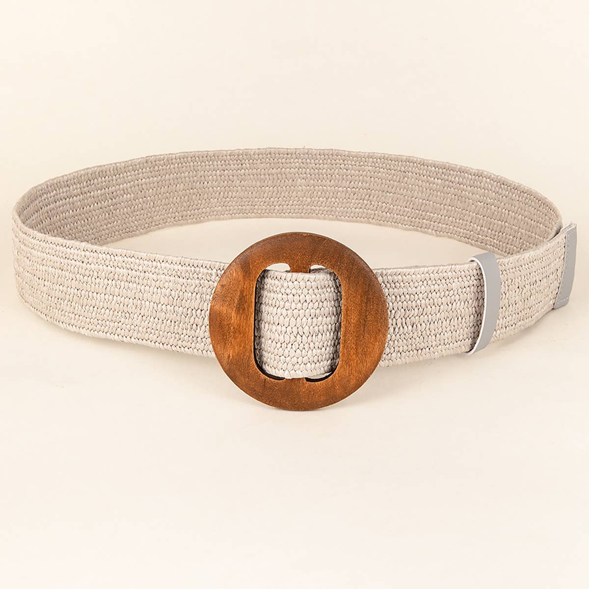 ACCITY - Wholesale Belt - Women's - NEW ROUND WOODEN BUCKLE STRAW BELT_CWABE04521