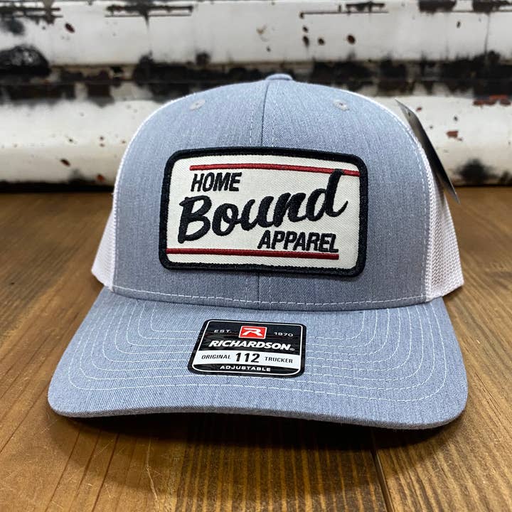 Old School HB Patch Cap, Grau/Weiß meliert für den Großhandel von Home Bound Company