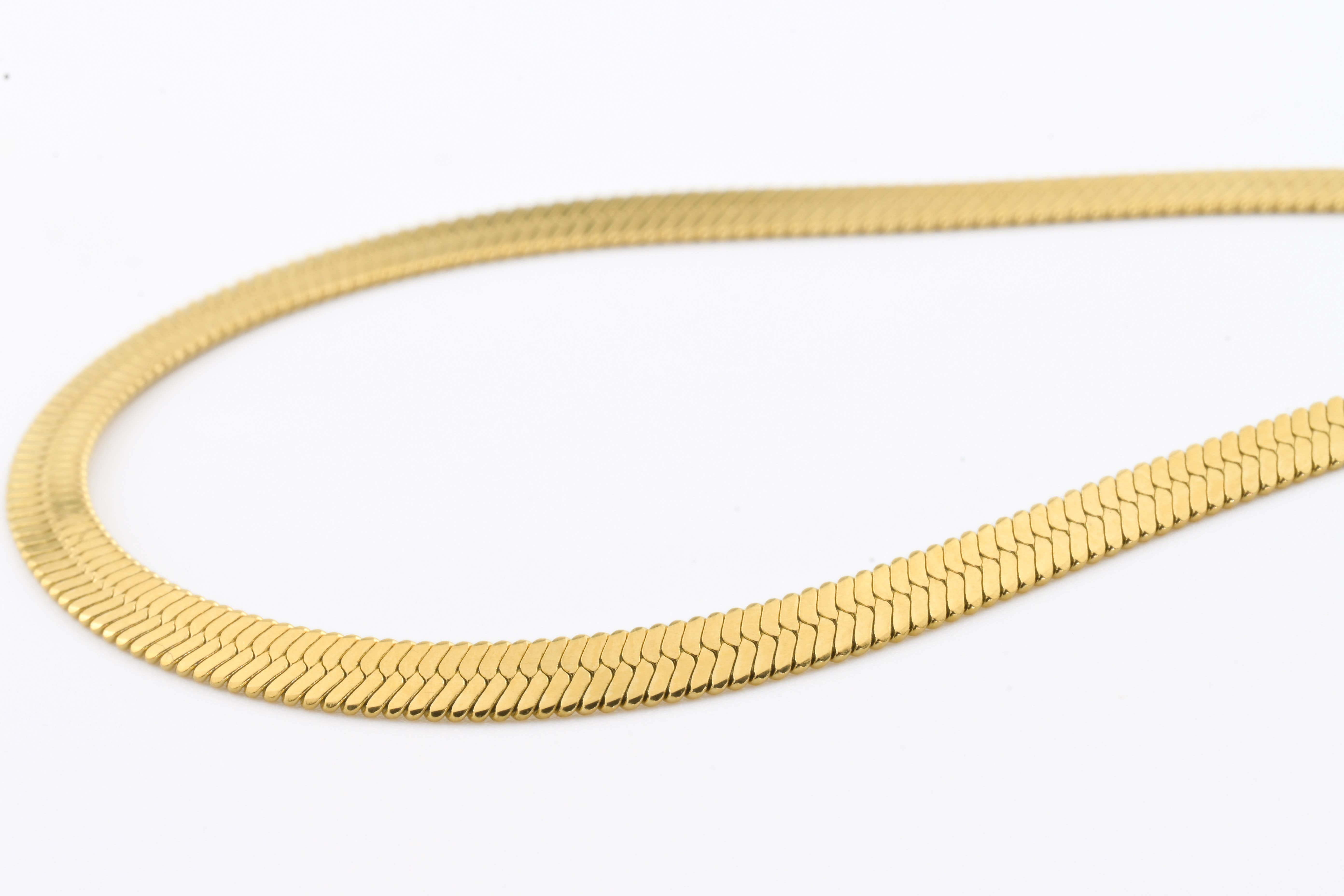 Blueyejewelry - Wholesale Anklet - Gold Herringbone Anklet - Stainless Steel Snake Chain Anklet6