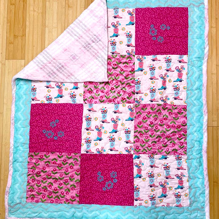 Wetona’s Handmade - Wholesale Quilt - Kids & Baby - Floral Cowgirl Baby Quilt