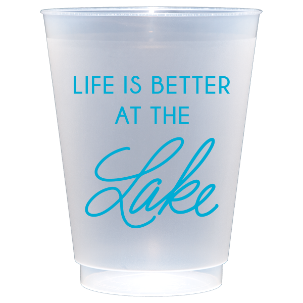 Birdie Mae Designs - Wholesale Disposable Cup - Life is Better At The Lake | Frosted Acrylic 16oz Set of 86