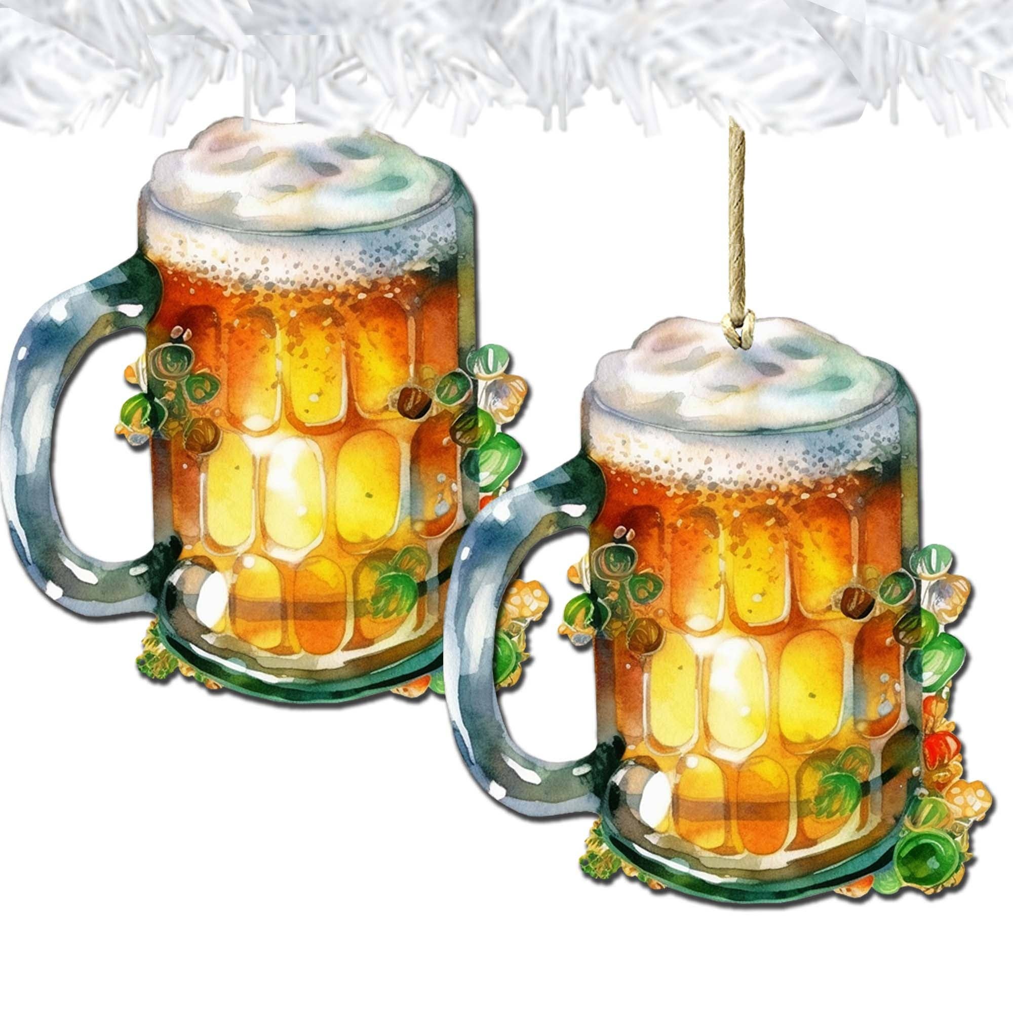 Designocracy - Wholesale Ornament - Irish Beer Mug Wooden Ornaments St Patrick by G. DeBrekht8