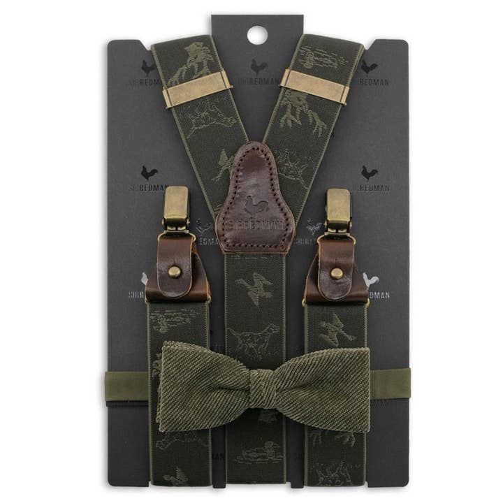 Sir Redman Suspenders -3 Sturdy Clips-Green for wholesale by Sir Redman