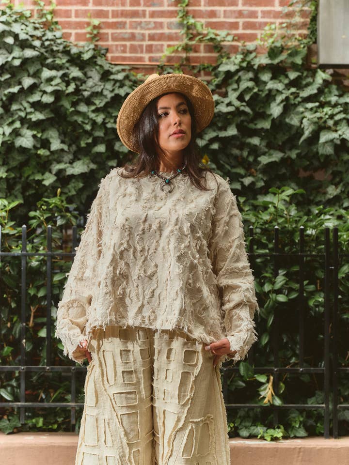 Artisan Textured Cotton Top for wholesale by Belle Waera