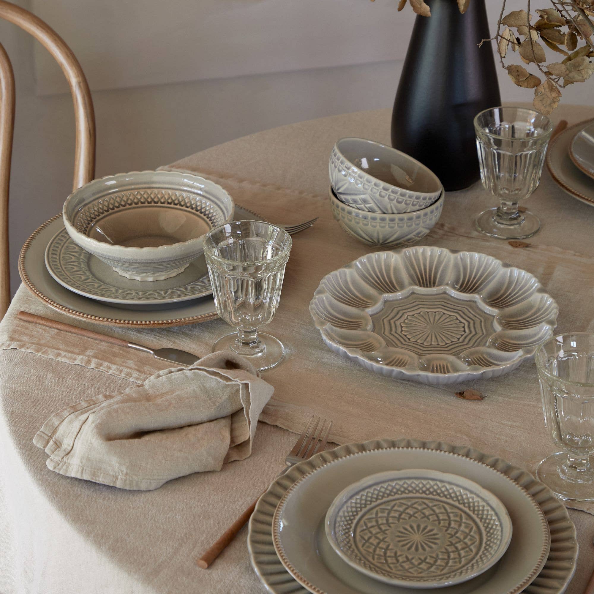 Costa Nova - Venta al por mayor Vajillas para servir aperitivos - Plato para aperitivos 25 Cristal - Gris1