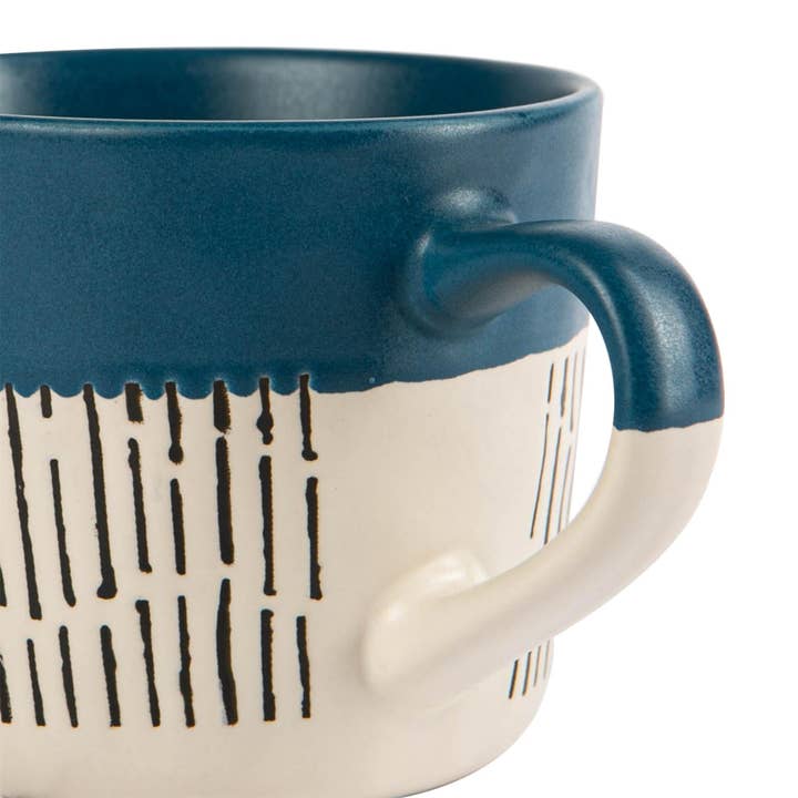 Rinkit Ltd - Wholesale Coffee Mug - Nicola Spring Ceramic Dipped Dash Coffee Mug - 385ml - Blue5