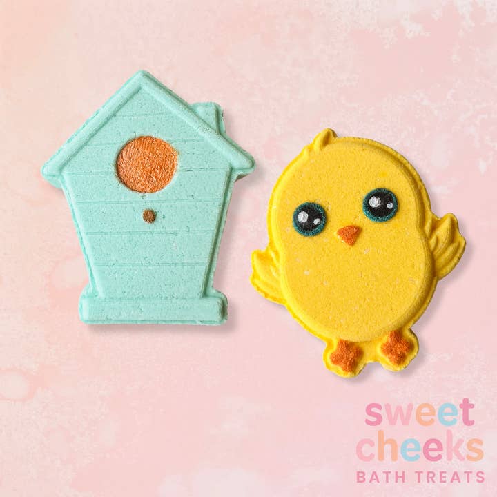 Baby Bird and Bird House Mini Bath Bombs for wholesale by SweetCheeks Bath Treats