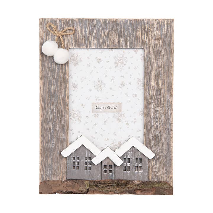 2F1224 Fotoram 10x15 cm Brun Trä Glas för wholesale av Clayre & Eef