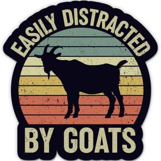 Sticker Gemakkelijk afgeleid door geiten voor wholesale door Lyrical River Designs