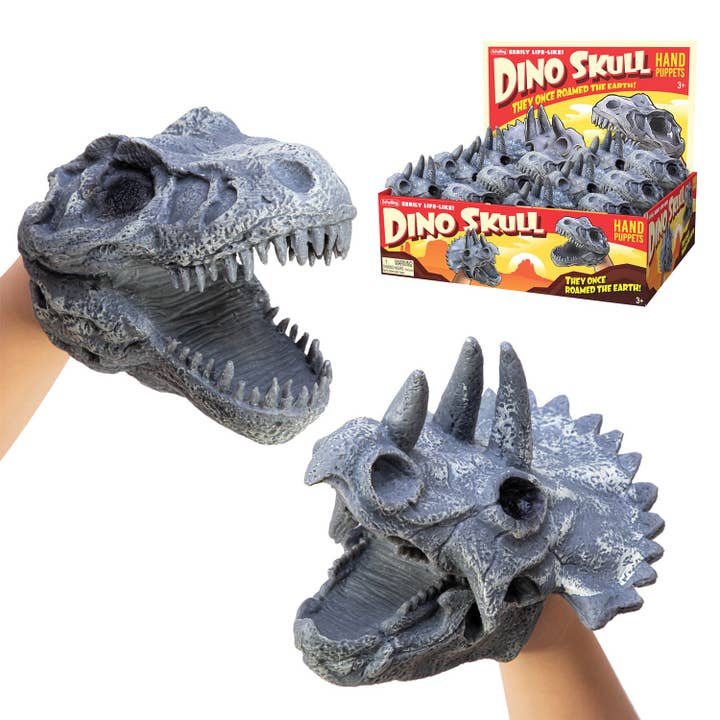 Dino Skull Hand Puppets for wholesale by William Valentine Collection