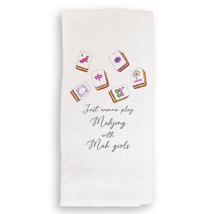 French Graffiti - Venta al por mayor Paños de cocina - Mahjong con Mah Girls