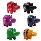 Global Crafts - Wholesale Decorative Figurine - 4" Large Soapstone Hippos