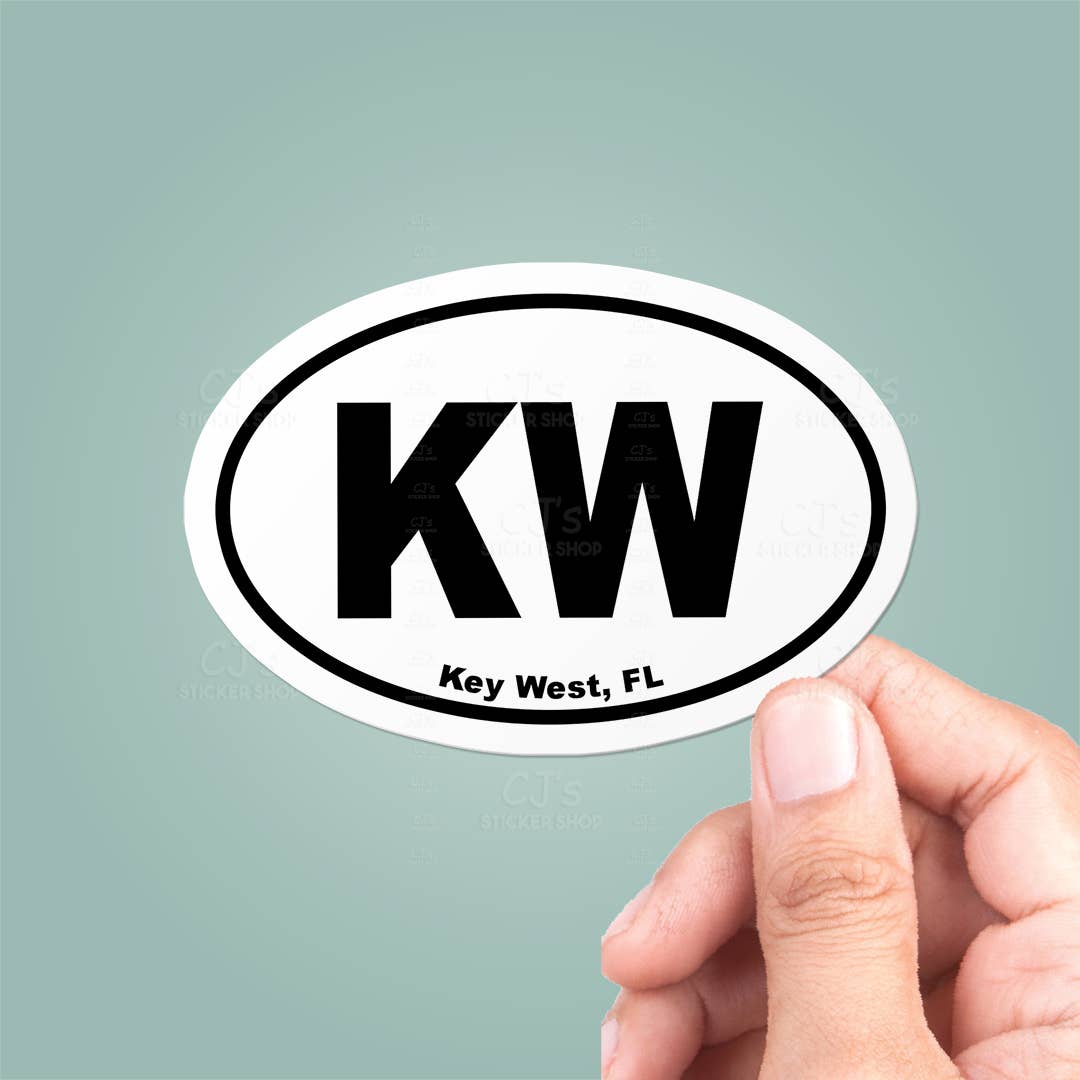 CJ's Sticker Shop - Wholesale Sticker - Key West Florida Oval Sticker Vinyl Decal