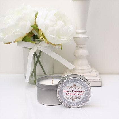 Lata Vela de Framboesa Preta & Pimenta 100ml Lata por atacado de Holly's House UK