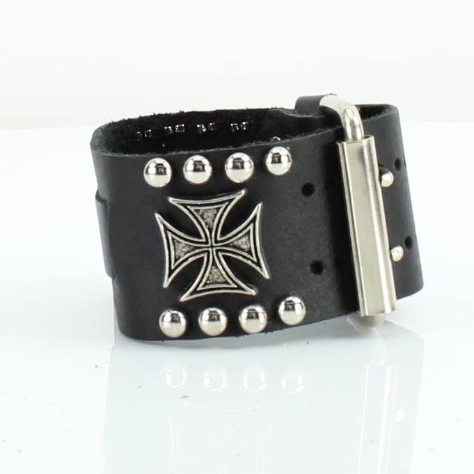 Leather Impressions Inc – wholesale Watch band/strap – Unisex – Iron Cross Leather Watch Band #WB128