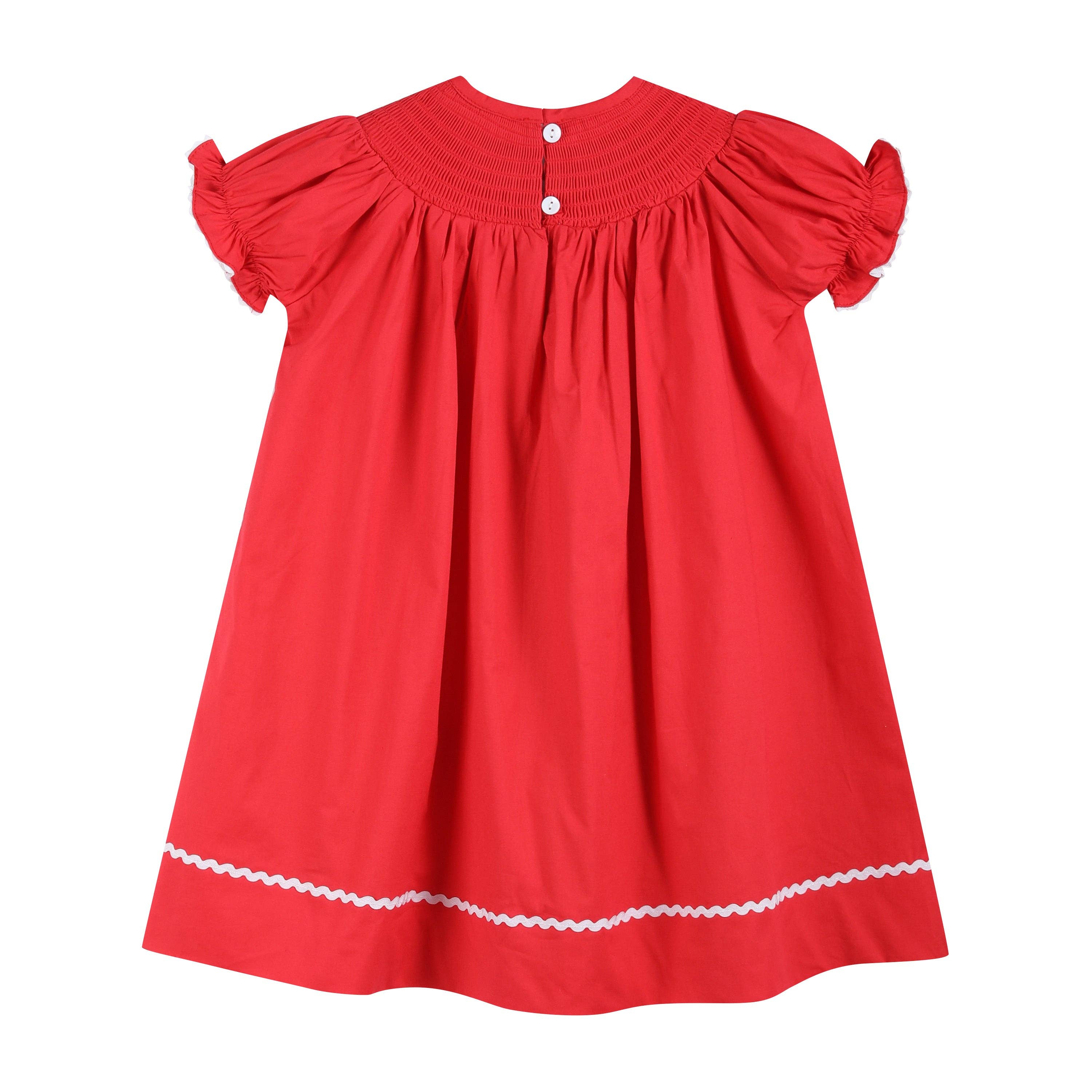Lil Cactus - Wholesale Dress - Kids - Red Santa Sleigh Bishop Dress1