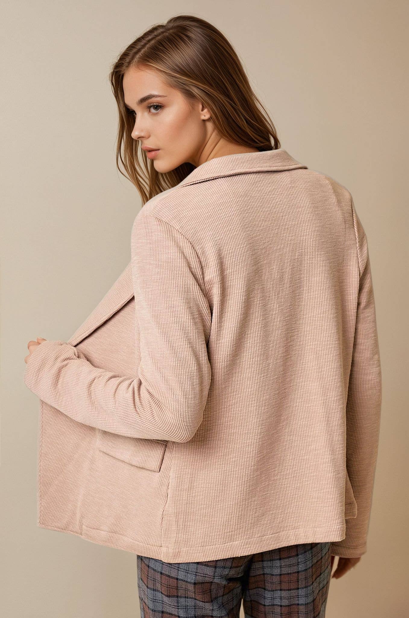 Doe and Rae - Wholesale Blazer - Women's - Double Breast Knit Blazer - 10136J6