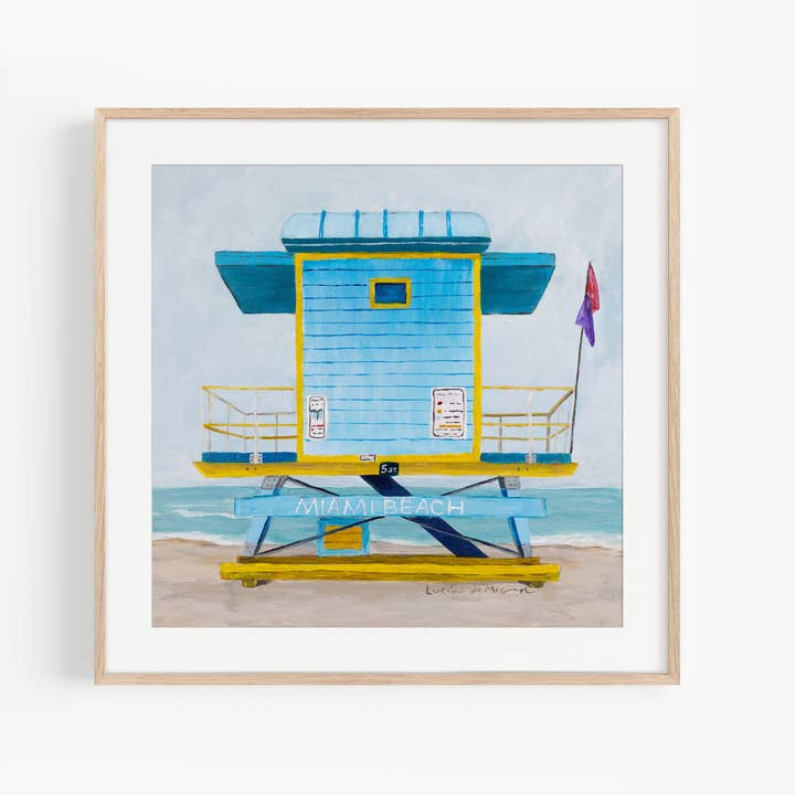 Miami Lifeguard Tower Art Print 8 Giclee for wholesale by Lucia de Miguel Art Studio