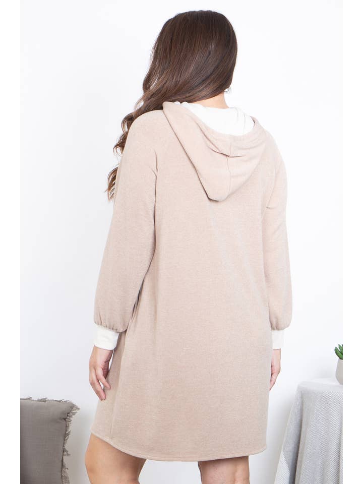 You & Me - Wholesale Hoodie - Women's - SALE!! PPD10449X-PLUS SIZE HACCI LONG SLEEVE RIB BAND HOODIE19