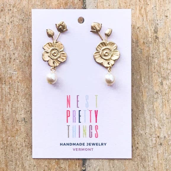 Nest Pretty Things - Wholesale Dangle Earrings - Flower And Pearl Stud Earrings2