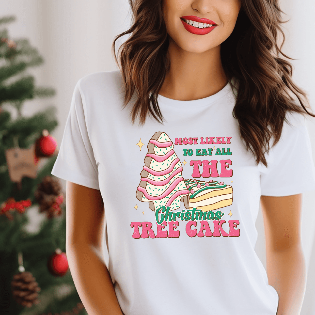 Nashville Design House - Vente Transfert pour sublimation - Les plus susceptibles de manger tous les gâteaux du sapin de Noël DTF Transfer1
