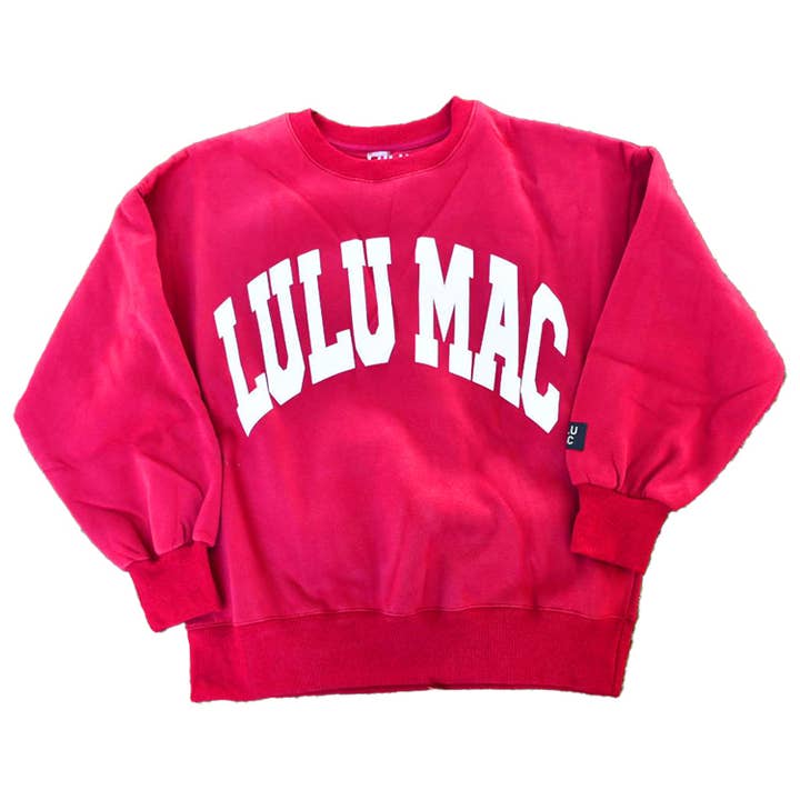 Crimson White Lulu Mac Sweatshirt Crimson/White - Puff for wholesale on Faire