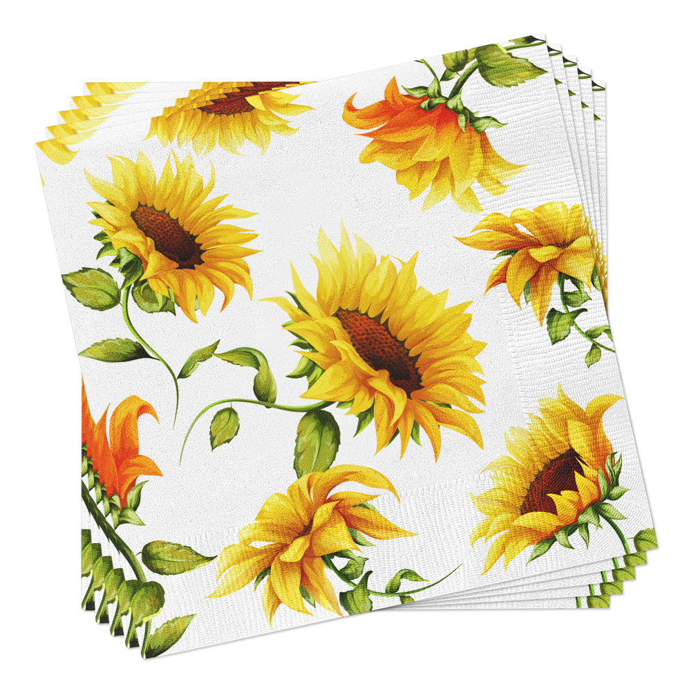 European Excellency – wholesale Disposable napkin – Summer Madness Lunch Napkins - Sunflower Paper Napkins5