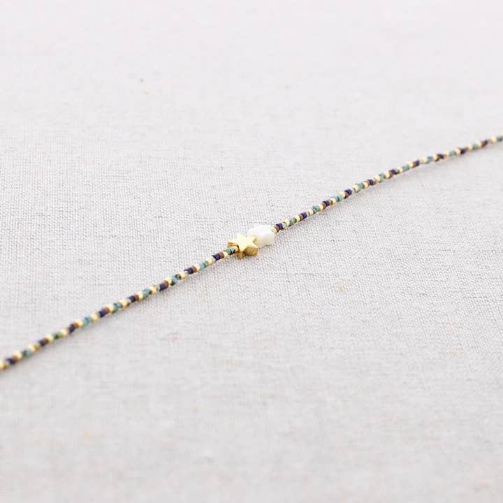 Miyuki-Perlen-Halskette aus Stahl mit Doppelstern für den Großhandel von Sonata