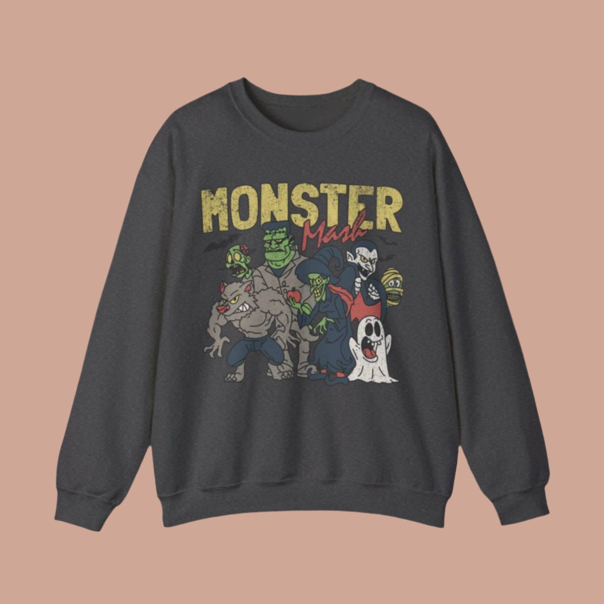 KILLER RETRO - Wholesale Graphic Sweatshirt - Unisex - Vintage Monster Mash Sweatshirt0