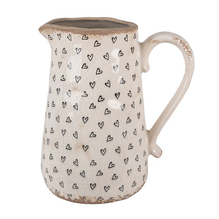 6CE1654L Decoration can 21x15x23 cm Beige Black Ceramic for wholesale by Clayre & Eef