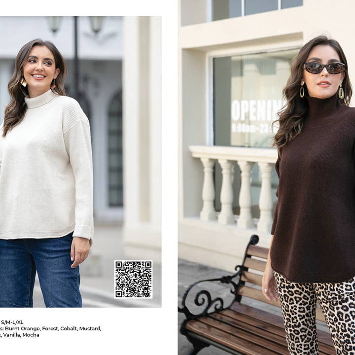 Rebecca's Ribbed Turtleneck for wholesale by Orange Fashion Village