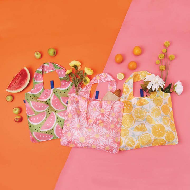 rockflowerpaper – Engroshandel Indkøbspose/indkøbstaske – VANDMELON blå taske Genanvendelig Shopper Tote