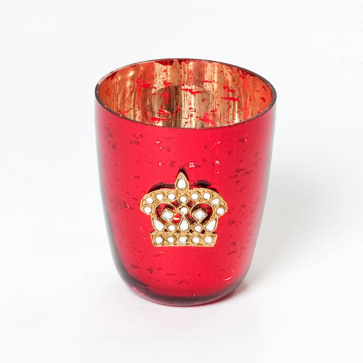 Portavelas de Cristal de Mercurio Rojo Real para venta al por mayor de Globe Enterprise