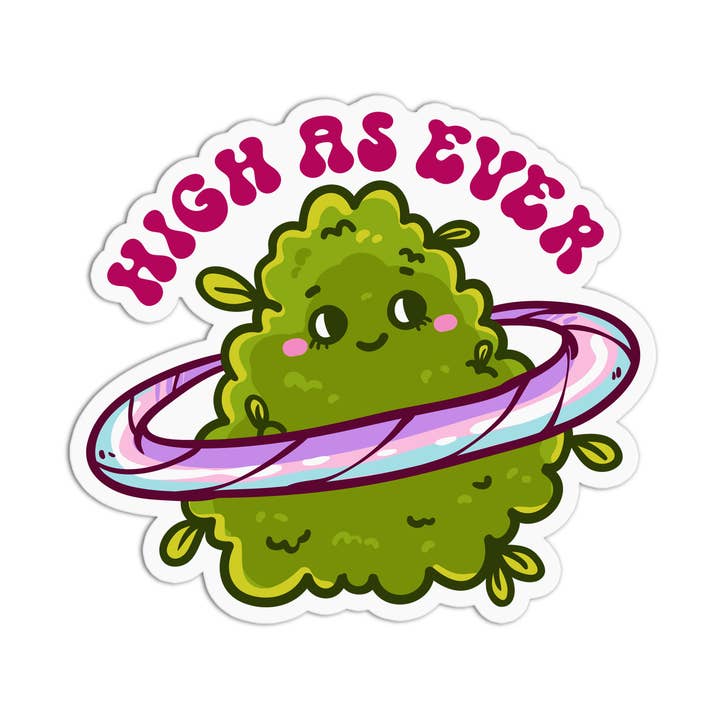 Canna High As Ever Vinyl Textured Stickers for wholesale by Girls Printing House