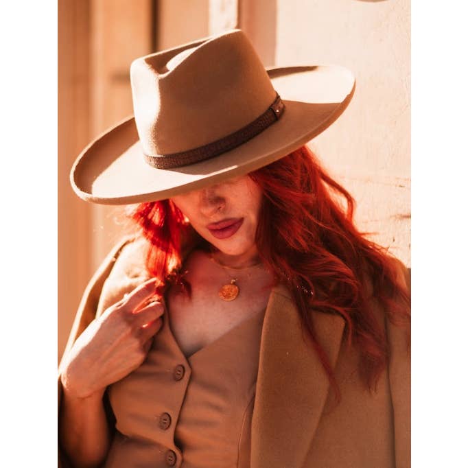 BARK Pencil Rim Wool Felt Hat - Style Hudson | Open Sizing 6 for wholesale on Faire