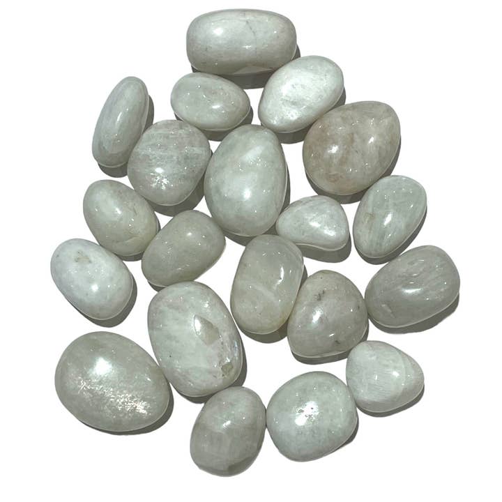 Pierre roulée en Pierre de lune bleutée pour la vente par Foliesbijoux
