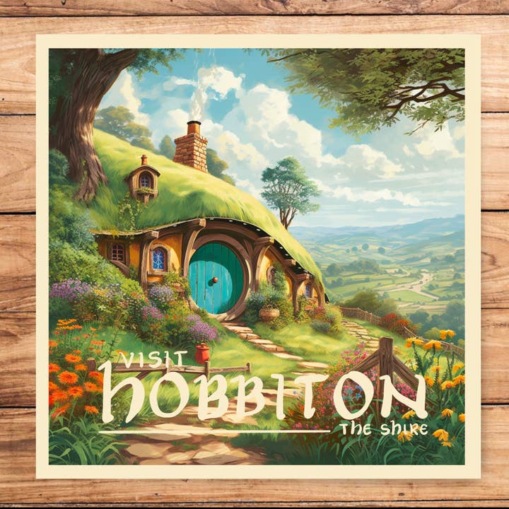 Hobbiton vinylklistermärke, vattentät, strumpfyllning för wholesale av Cocollama Design