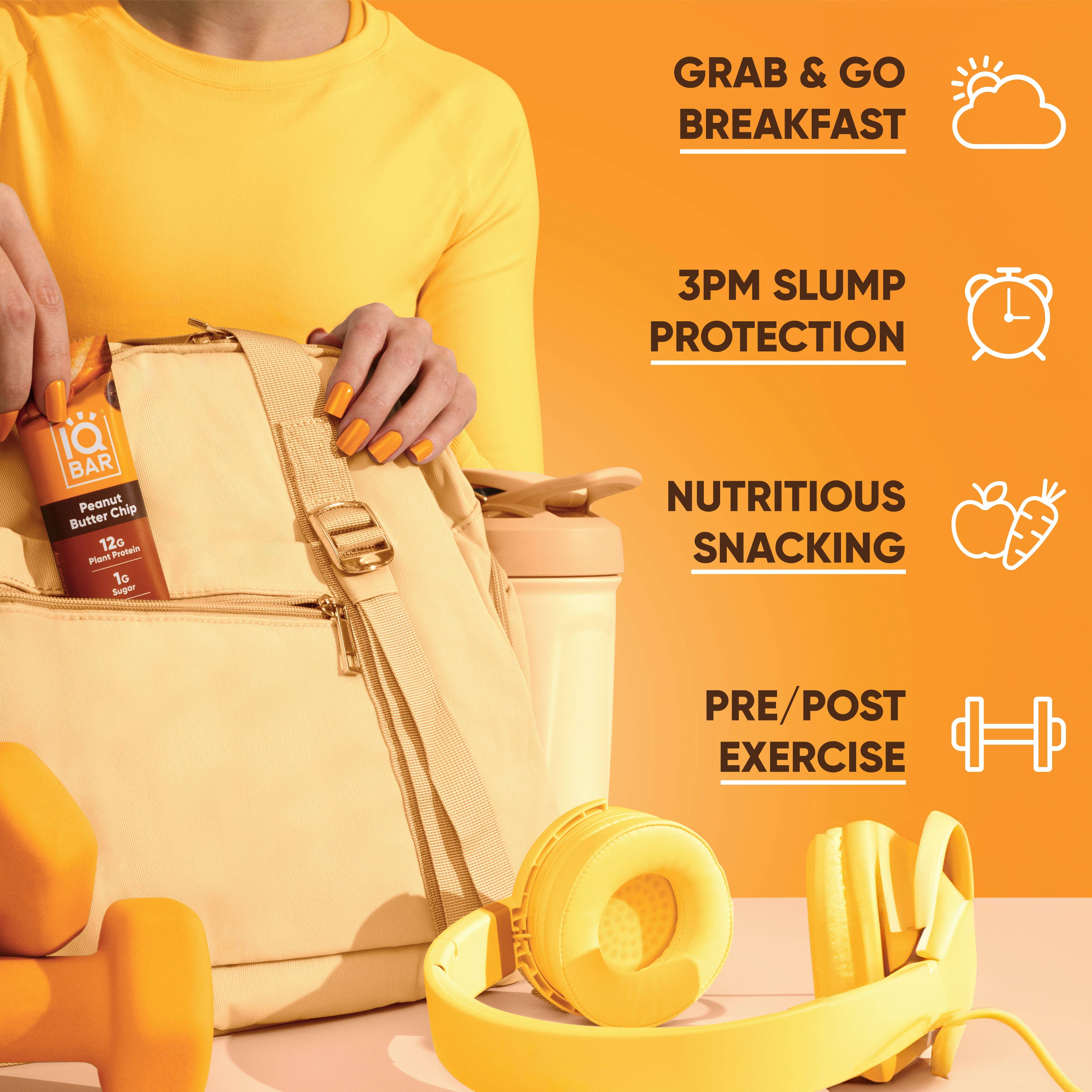 IQBAR - Wholesale Snack Bar - IQBAR Peanut Butter Chip | Brain + Body Keto Protein Bars5