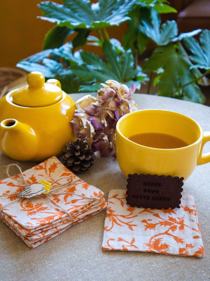 Sous-verres matelassés recyclés pour la vente par Buno Behen