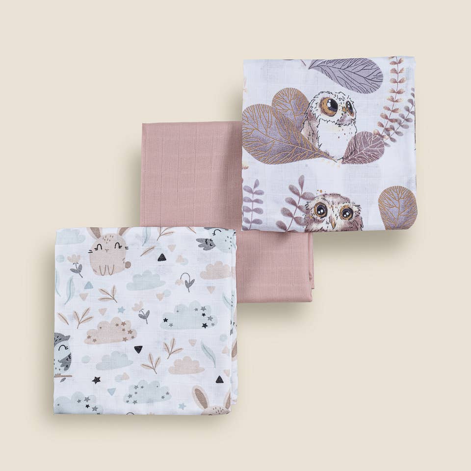 Ander - Wholesale Diaper (Cloth) - Baby - Premium Muslin Diaper Set - 3 Pack of 100% Natural Cotton3