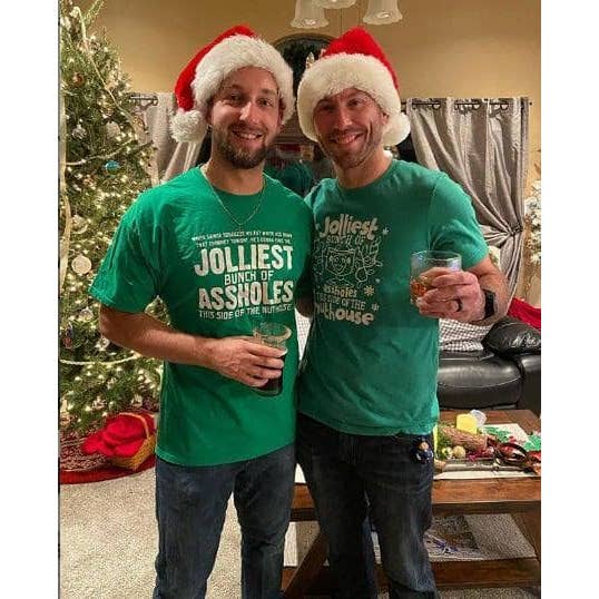 Crazy Dog T-Shirts - Wholesale Screen Printed T-Shirt - Men's - Jolliest Bunch Of Assholes Graphic Tee Christmas T-shirt