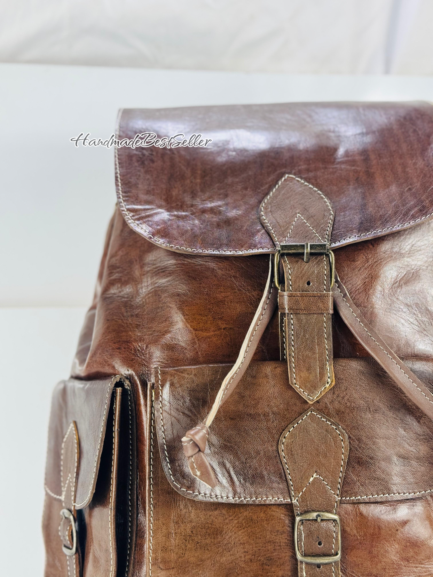 HandmadeBestSeller – wholesale Backpack – Unisex – Handmade Leather Backpack – Multi-Pocket Travel Bag13