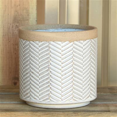 HomArt - Wholesale Plant pot - Ramos Banded Chevron Cachepot, Stoneware - 41