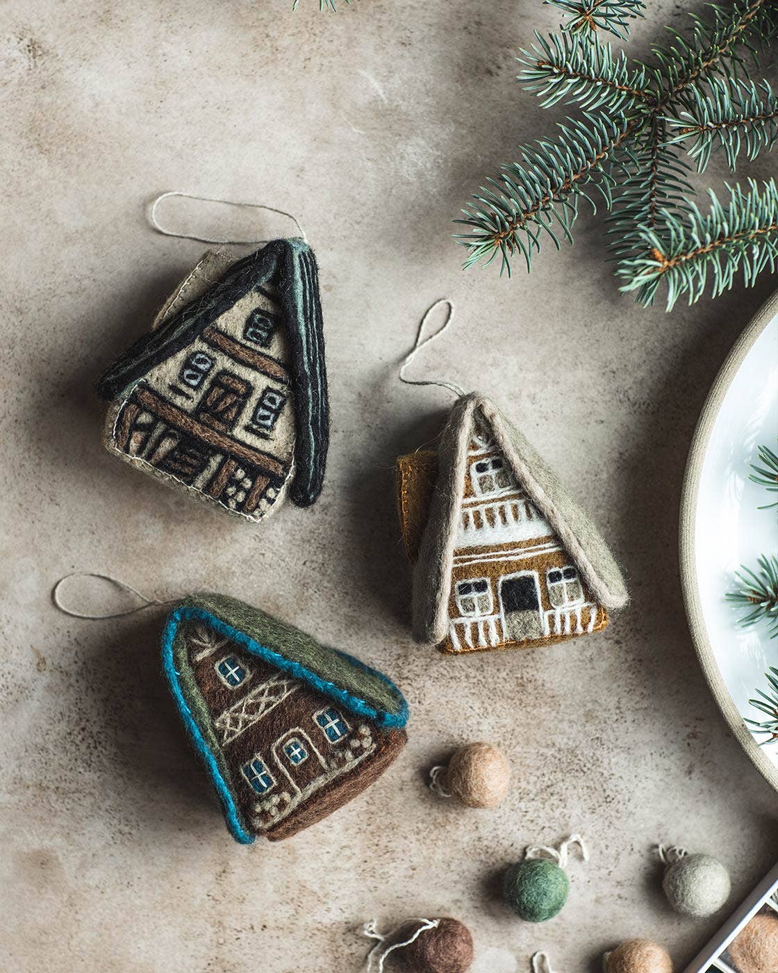 Farmhouse Pottery - Wholesale Ornament - Felted A-Frame Ornament3