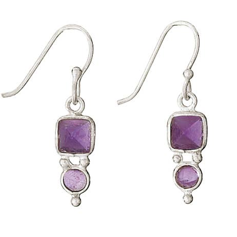 Boucles d'oreilles améthyste en argent sterling Over & Under pour la vente par Tiger Mountain Jewelry