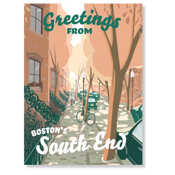 Kat Maus Haus Illustration - Wholesale Postcard - South End, Boston Postcard