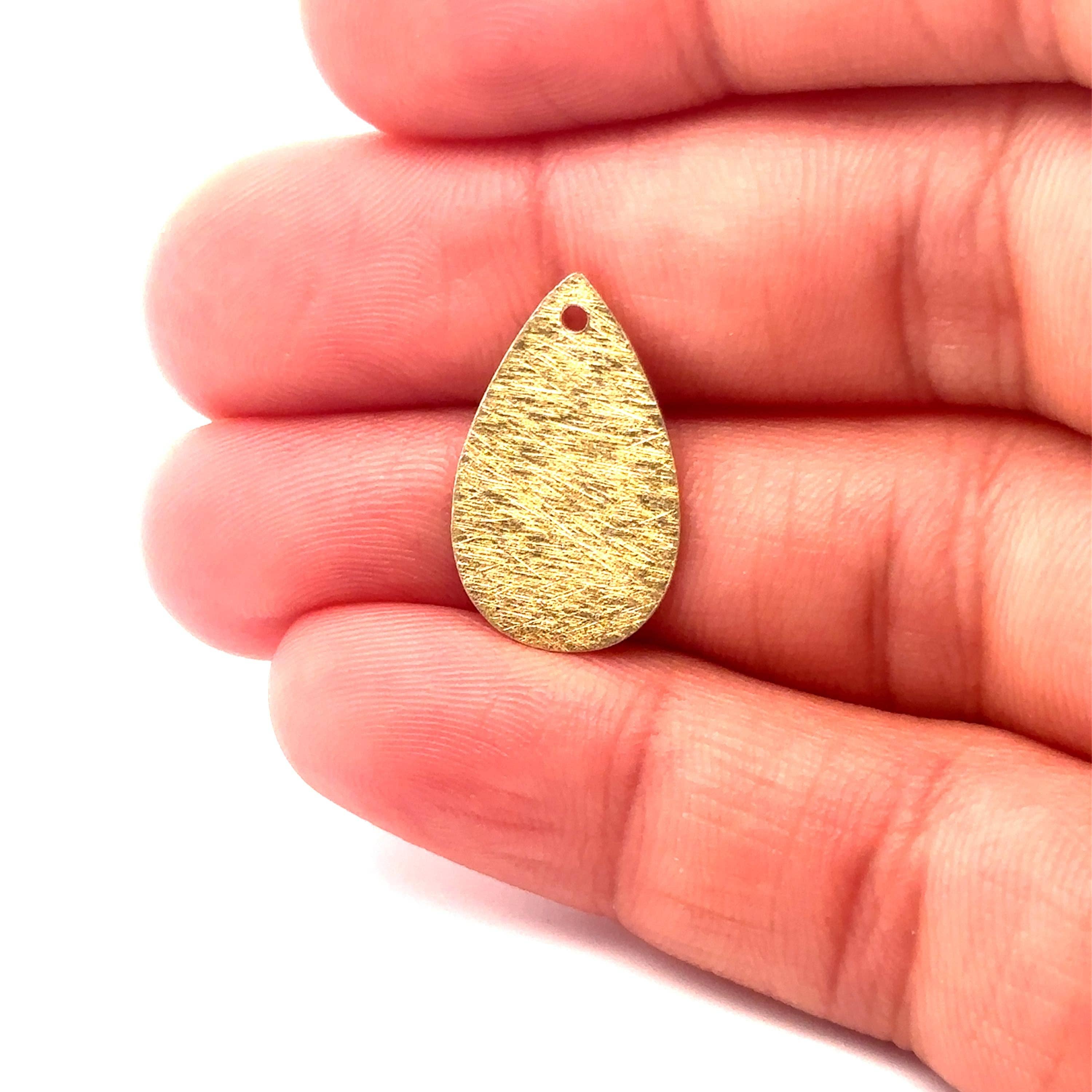 Purity Beads - Wholesale Individual Charm/Pendant - 10 to 20 Pcs Tear Drop, Rain Drop Shaped Gold, Silver, Gunmetal Color Findings, Jewelry Making Parts for Earring and Necklaces Large Shape.3